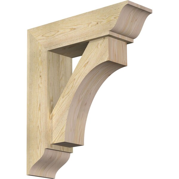 Ekena Millwork Westlake Traditional Rough Sawn Bracket w/ Offset Brace, Douglas Fir, 8"W x 28"D x 32"H BKT0806X28X32WTL01RDF - main
